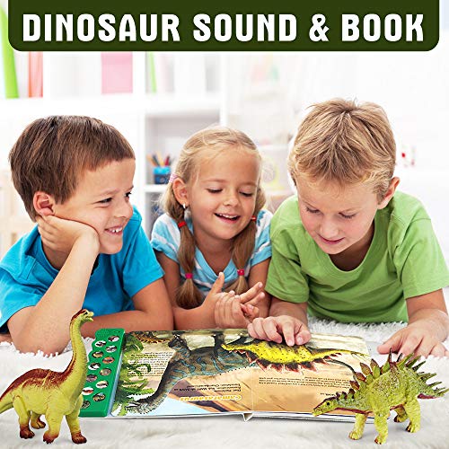 Olefun Dinosaur Toys for 3 Years Old & Up - Dinosaur Sound Book & 12 Realistic Looking Dinosaurs Figures Including T-Rex, Triceratops, Utahraptor, for Kids, Boys and Girls Olefun Dinosaur Toys for 3 Years Old & Up - Dinosaur Sound Book & 12 Realistic Looking Dinosaurs Figures Including T-Rex, Triceratops, Utahraptor, for Kids, Boys and Girls